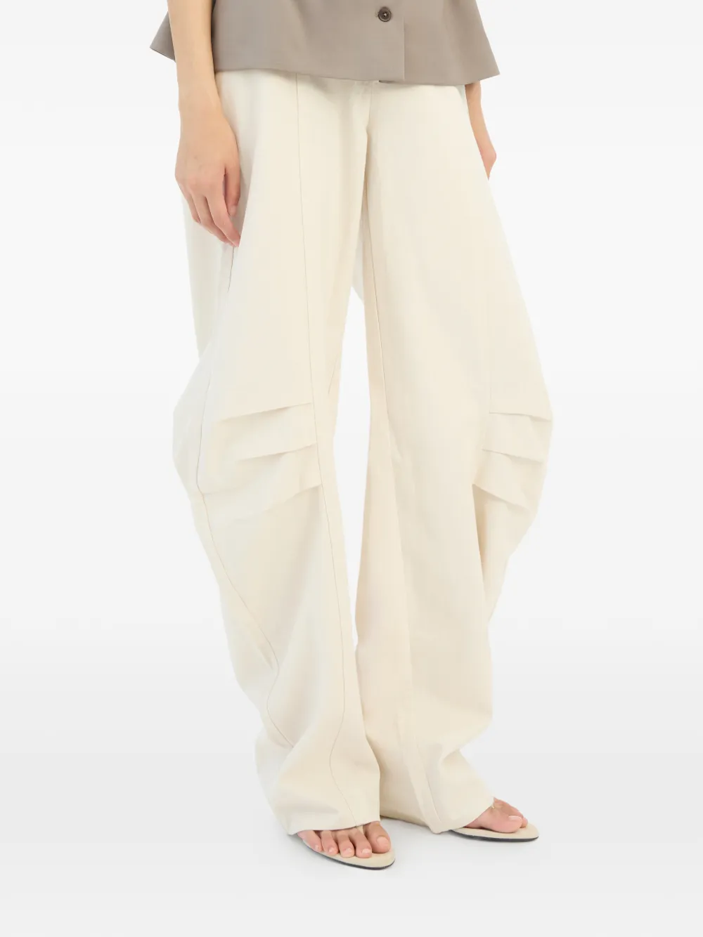 ROTATE BIRGER CHRISTENSEN Crème broek met toelopende pijpen Beige