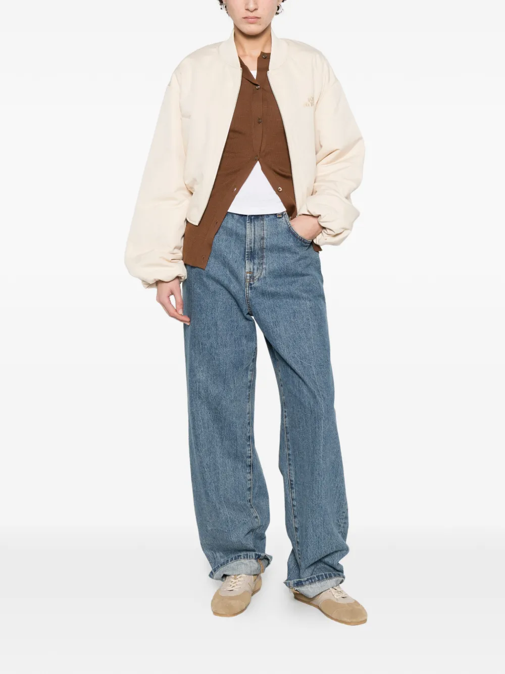  Axel Arigato Lola Zipped Bomber Jacket - Neutrals 
