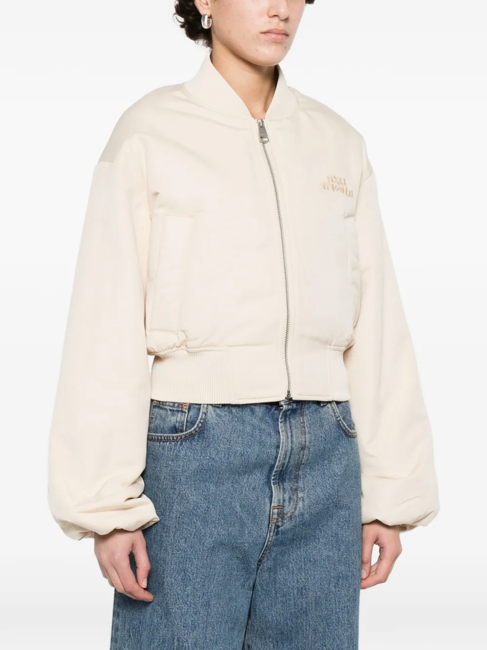  Axel Arigato Lola Zipped Bomber Jacket - Neutrals 