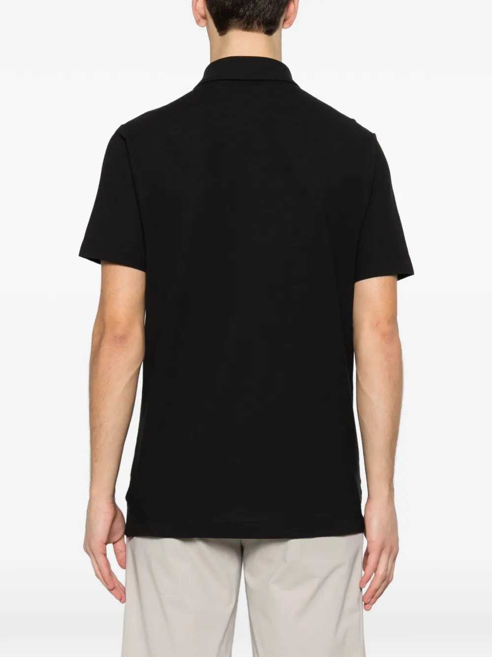 Zanone Poloshirt met knopen Zwart