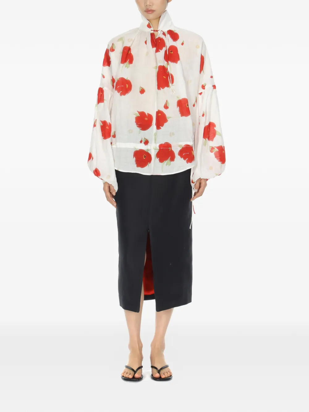 Samuel Gui Yang Balloon Gather Blouse In White