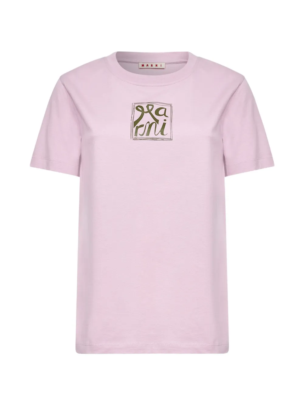 Marni logo frame T-shirt - Rosa