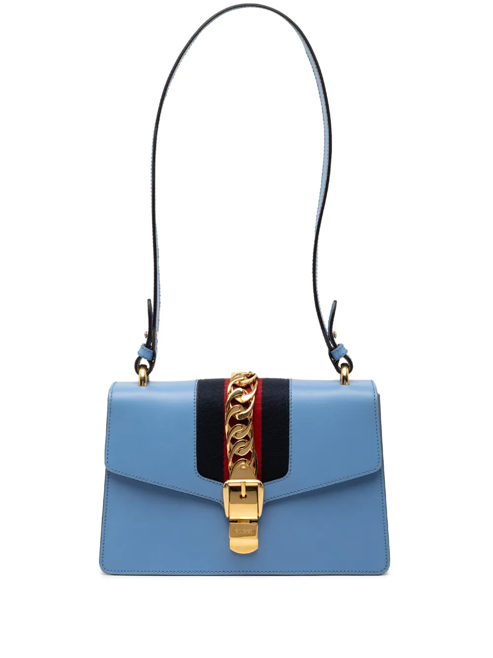 Gucci Pre-Owned 2000-2015 Small Leather Sylvie Web satchel - Blu