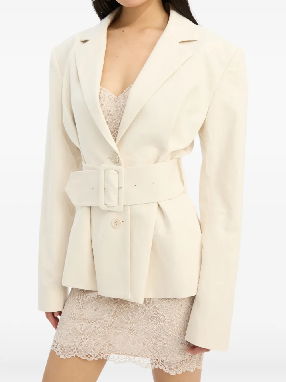 ROTATE BIRGER CHRISTENSEN Blazer met ceintuur Beige
