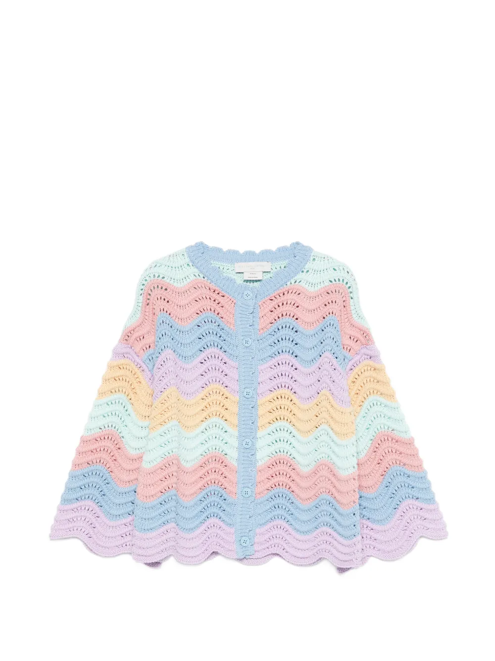 Stella McCartney Kids multicoloured scalloped cardigan - Blu