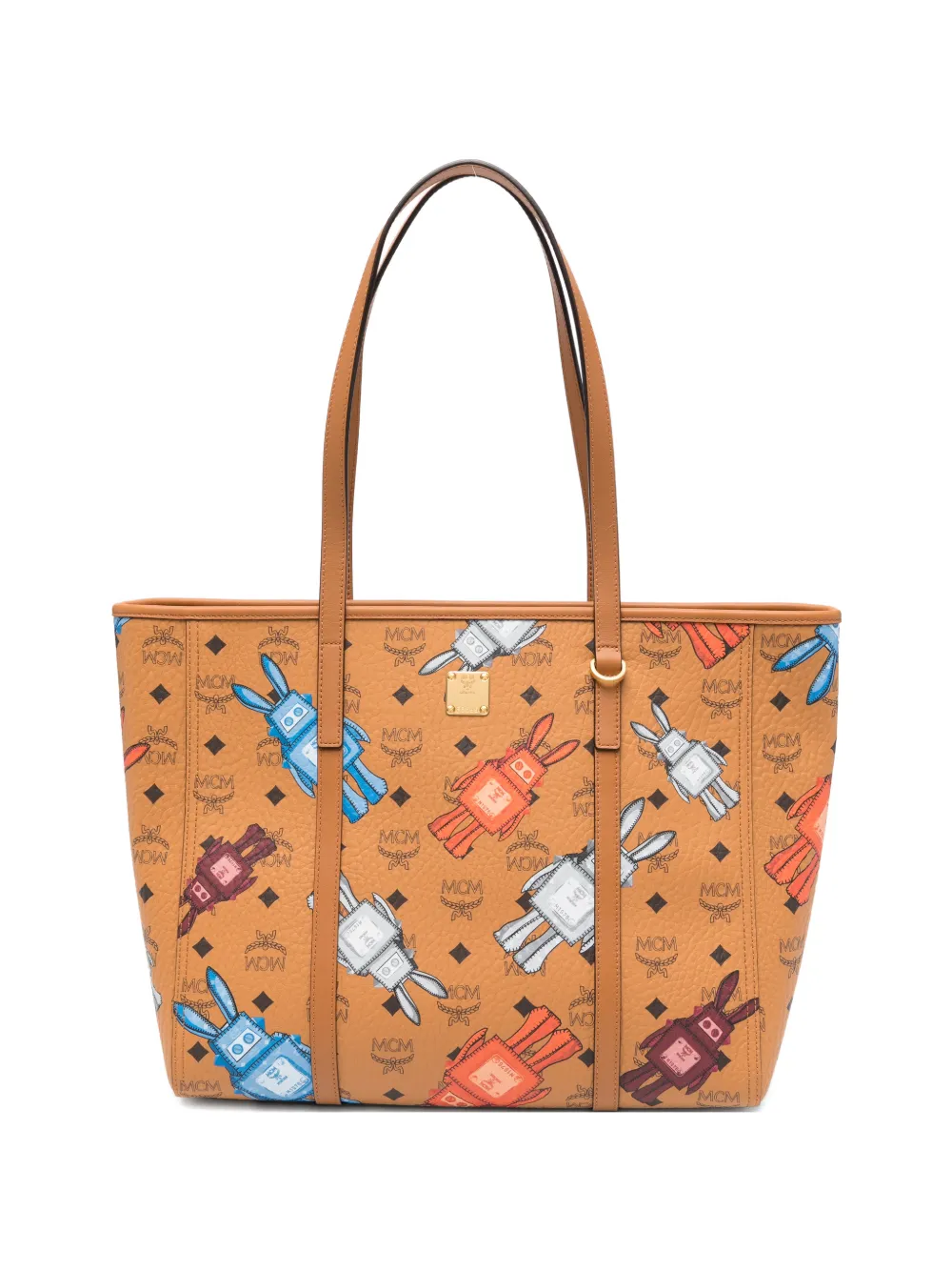 MCM logo-print tote bag - Marrone