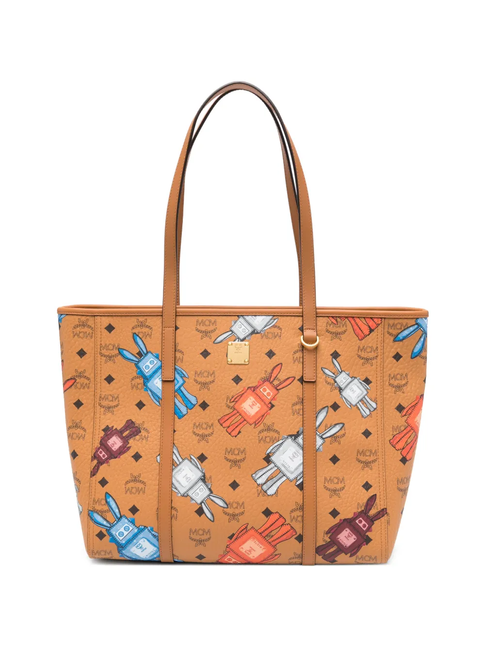 MCM logo-print tote bag - Marrone
