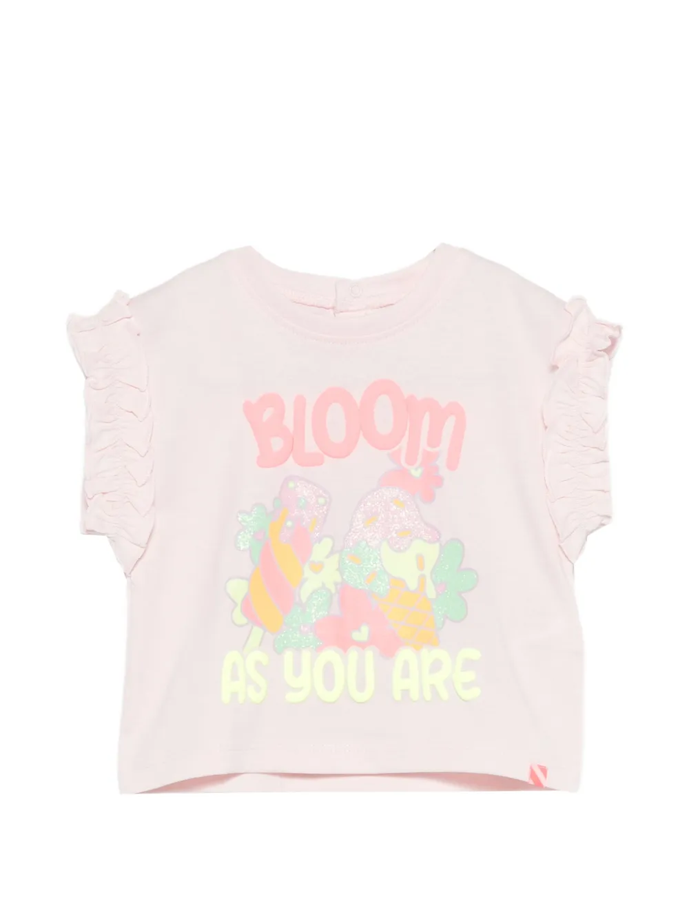 Billieblush ruffled graphic T-shirt - Rosa