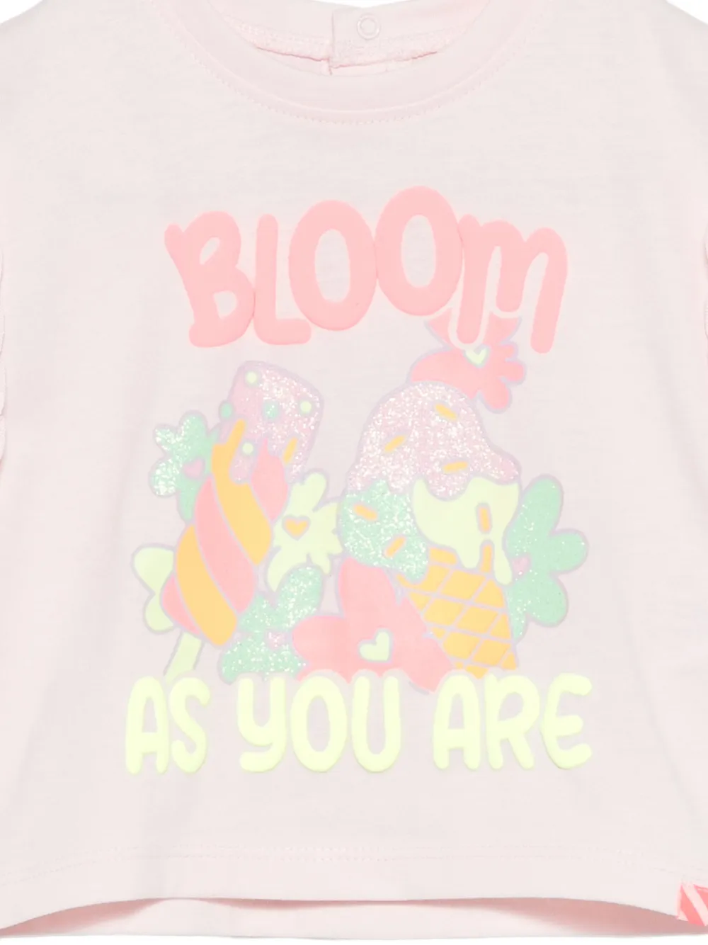 Billieblush T-shirt met ruches en grafische print Roze