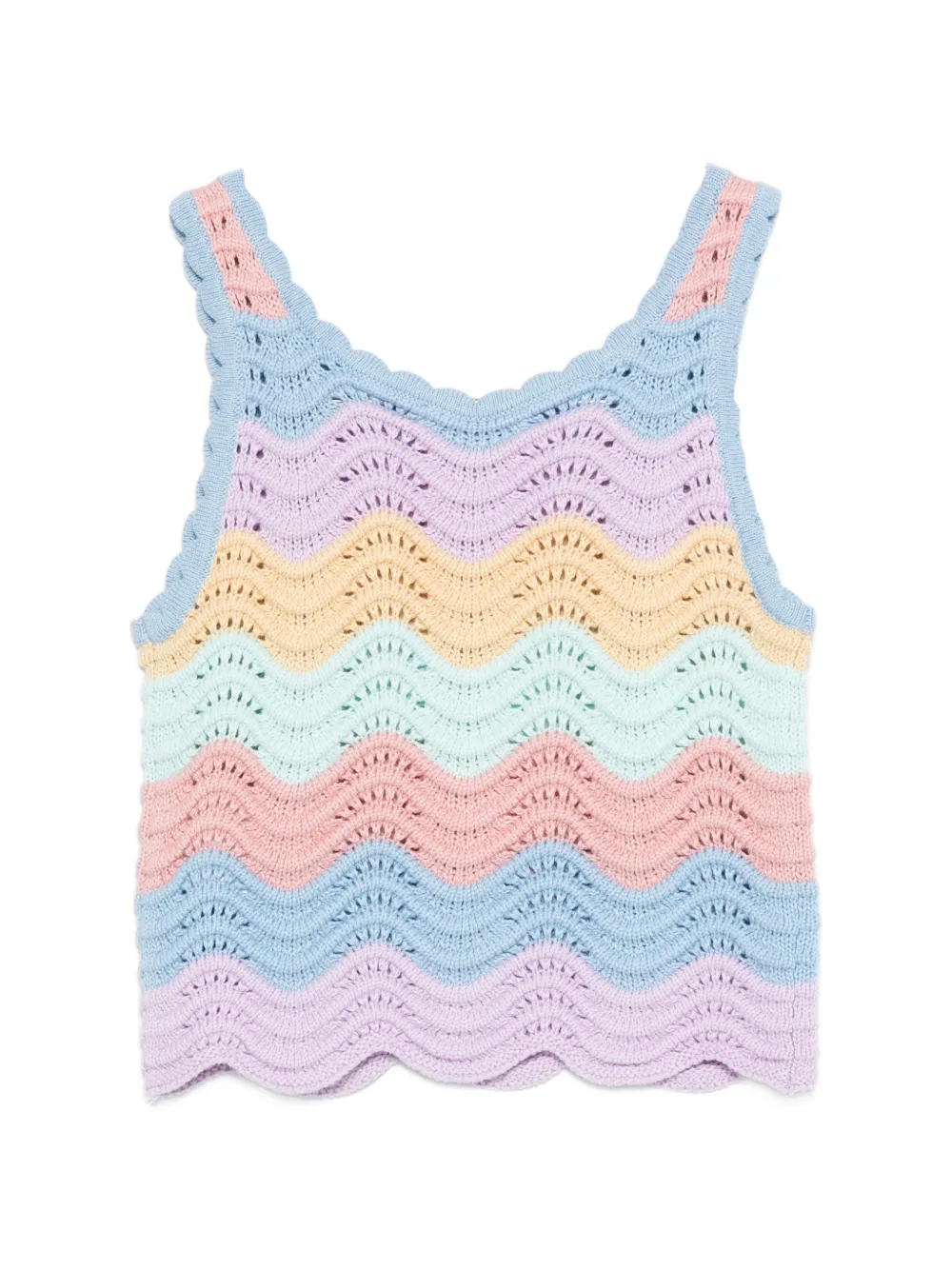 Stella McCartney Kids Gewelfde gestreepte top Blauw