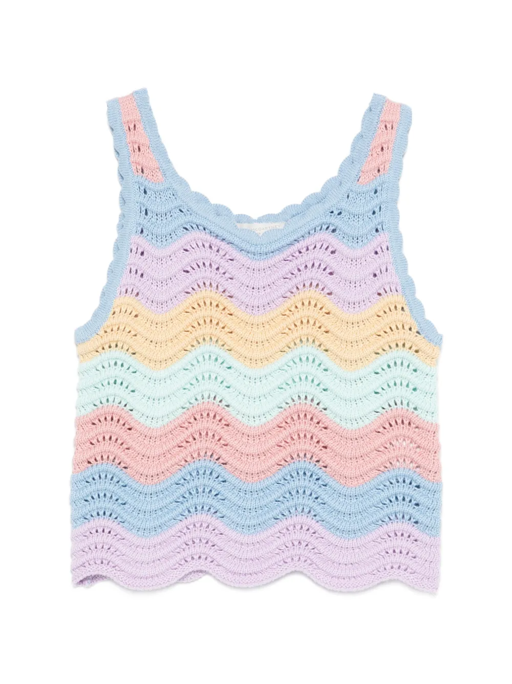 Stella McCartney Kids scalloped striped top - Blu