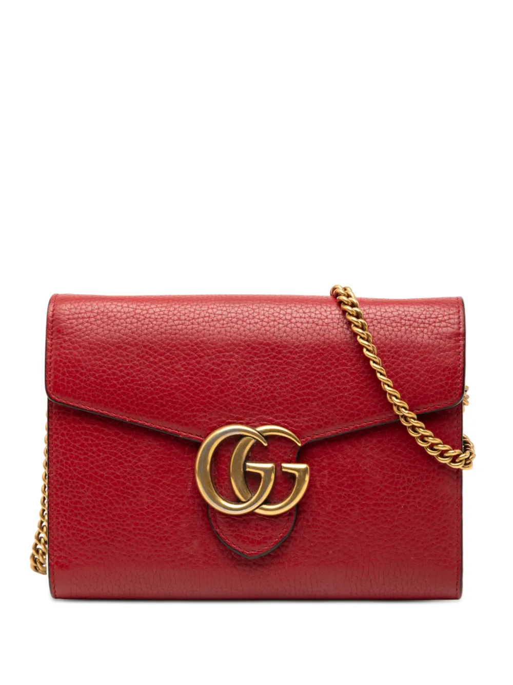 Gucci Pre-Owned 2000-2015 GG Marmont Leather Wallet on Chain crossbody bag - Rosso
