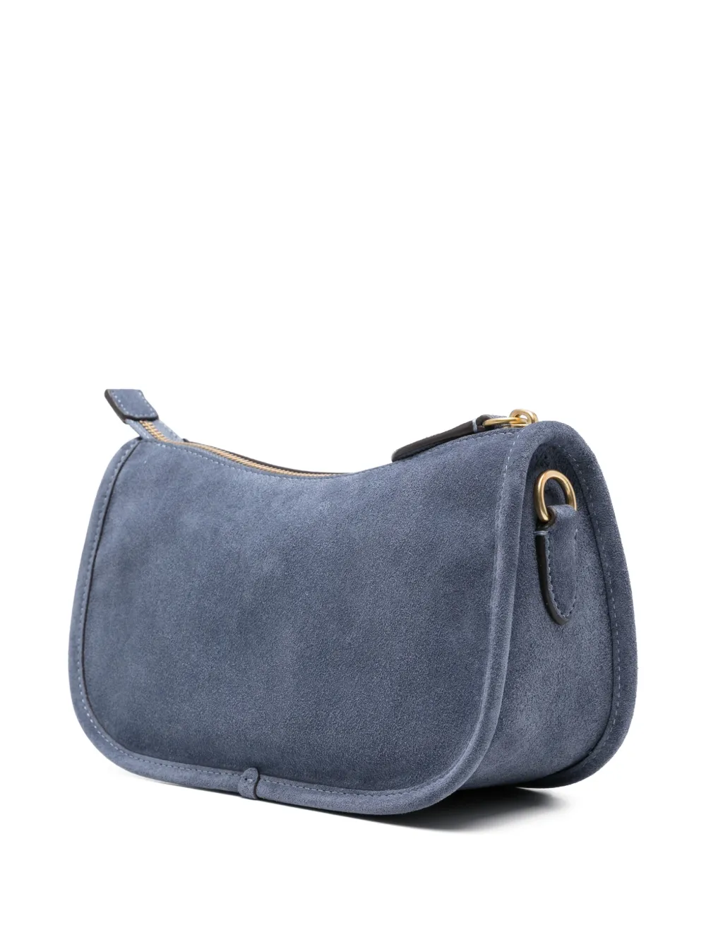  Coach Bolso De Hombro De Ante - Azul 