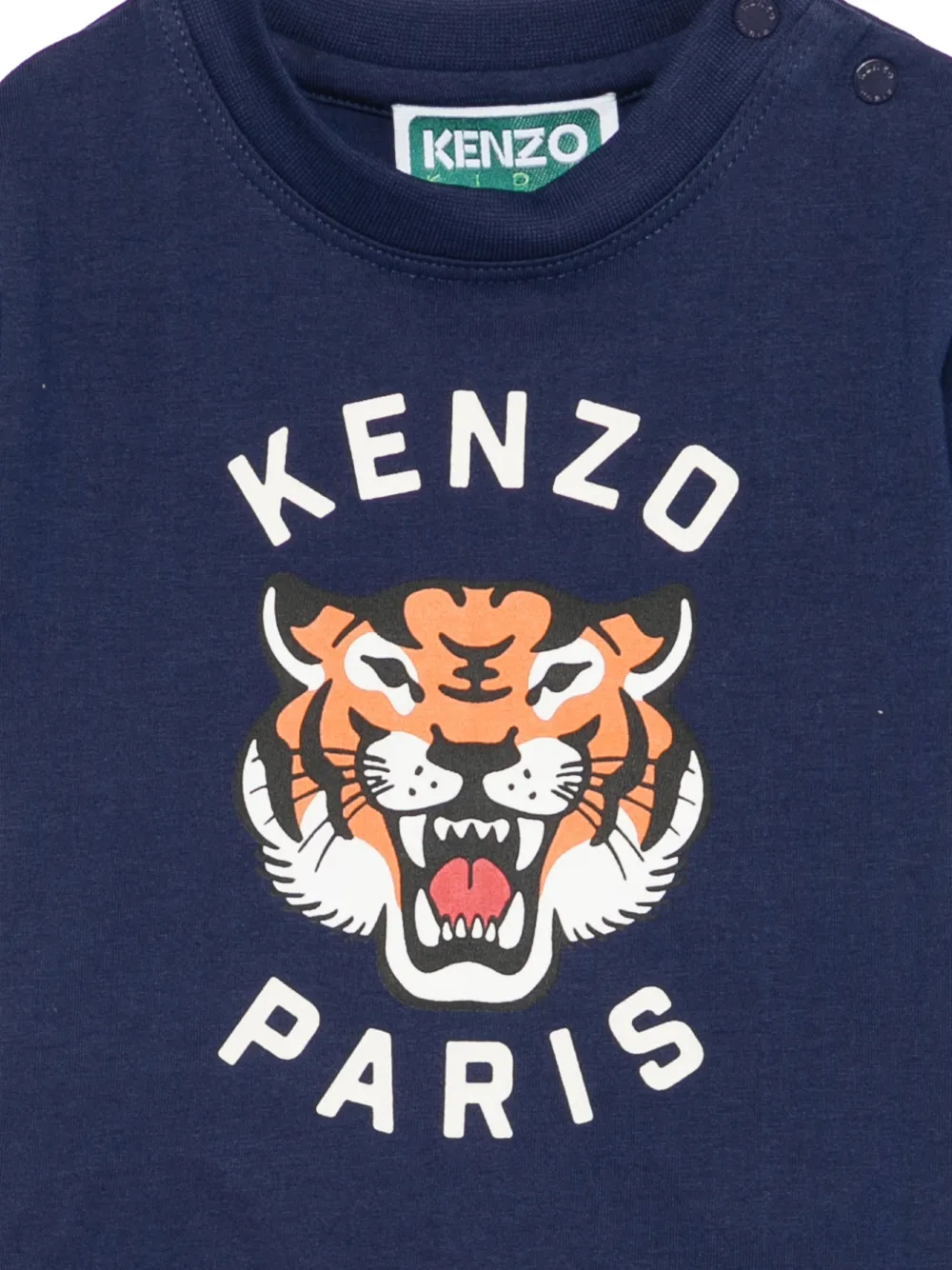 Kenzo Kids T-shirt met tijgerprint Blauw