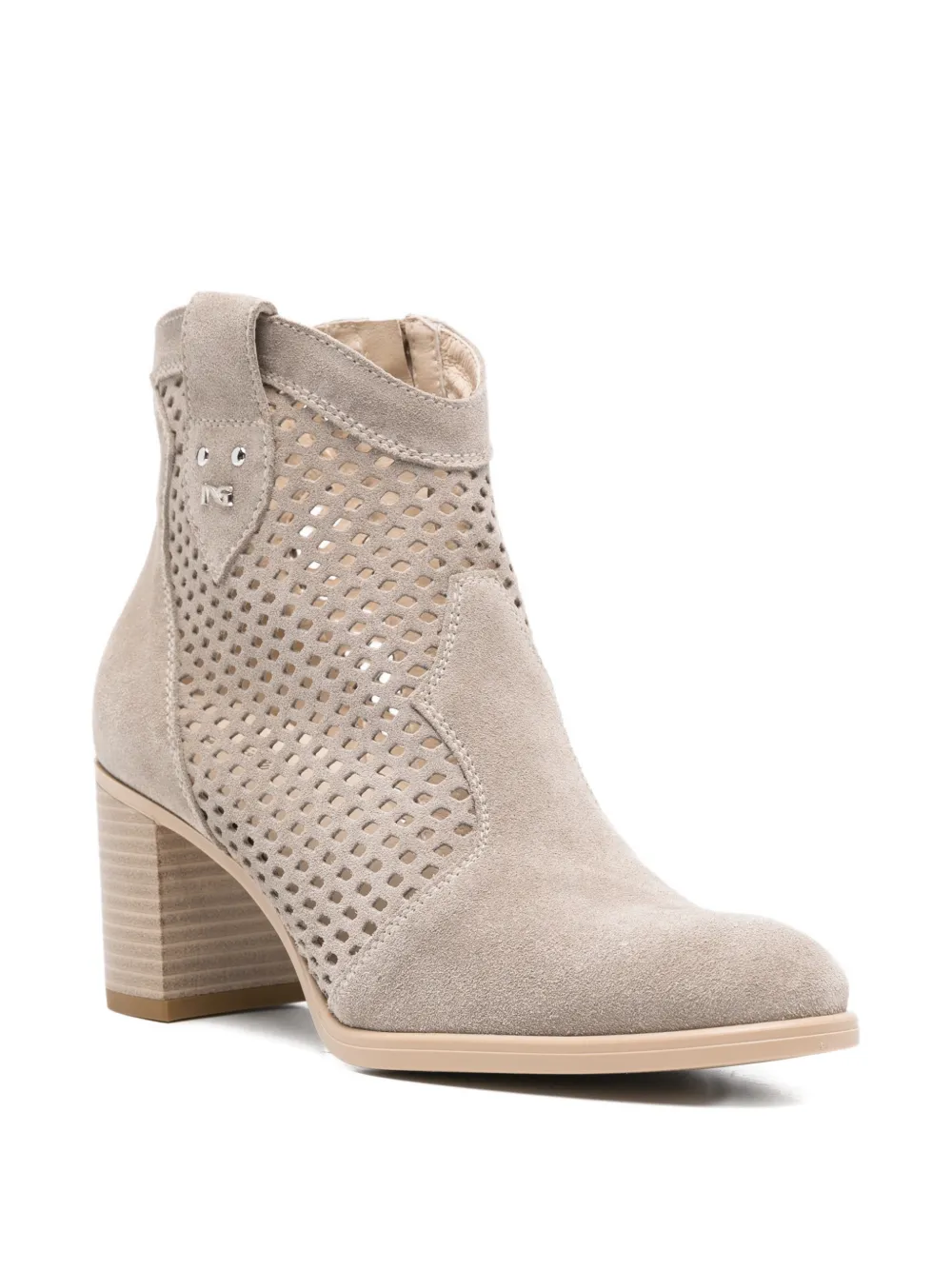  Nero Giardini Cut-out Suede Ankle Boots - Neutrals 