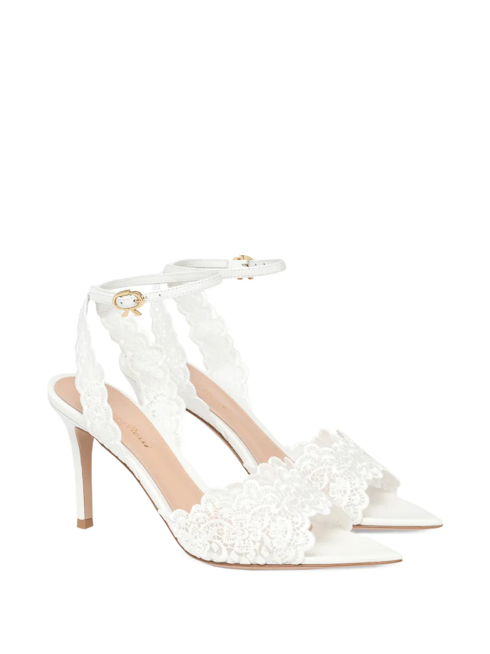 Gianvito Rossi Yvonne sandalen met kant Wit