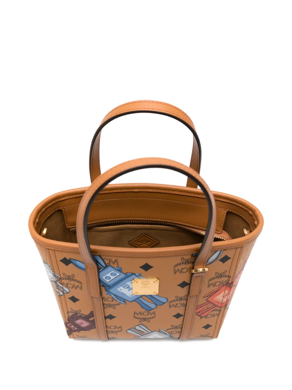 MCM Mini Toni robot-motif Tote Bag | Brown | FARFETCH GE