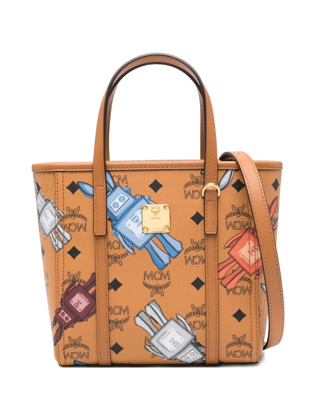 MCM logo-print tote bag - Marrone