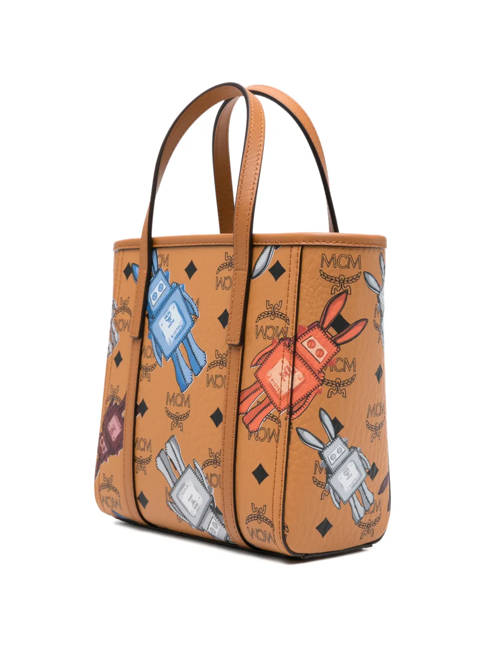  Mcm Logo-print Tote Bag - Brown 