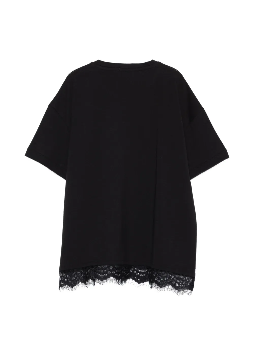 Pinko Kids T-shirt met kanten afwerking Zwart