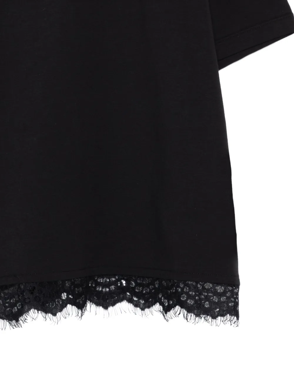 Pinko Kids T-shirt met kanten afwerking Zwart