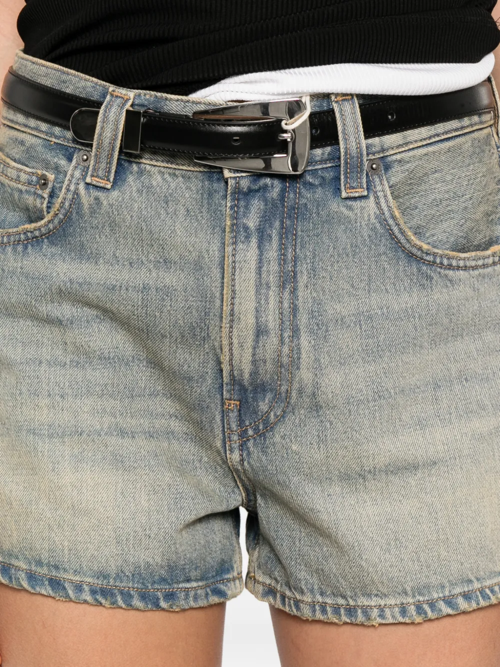 Haikure Denim shorts met zak Blauw