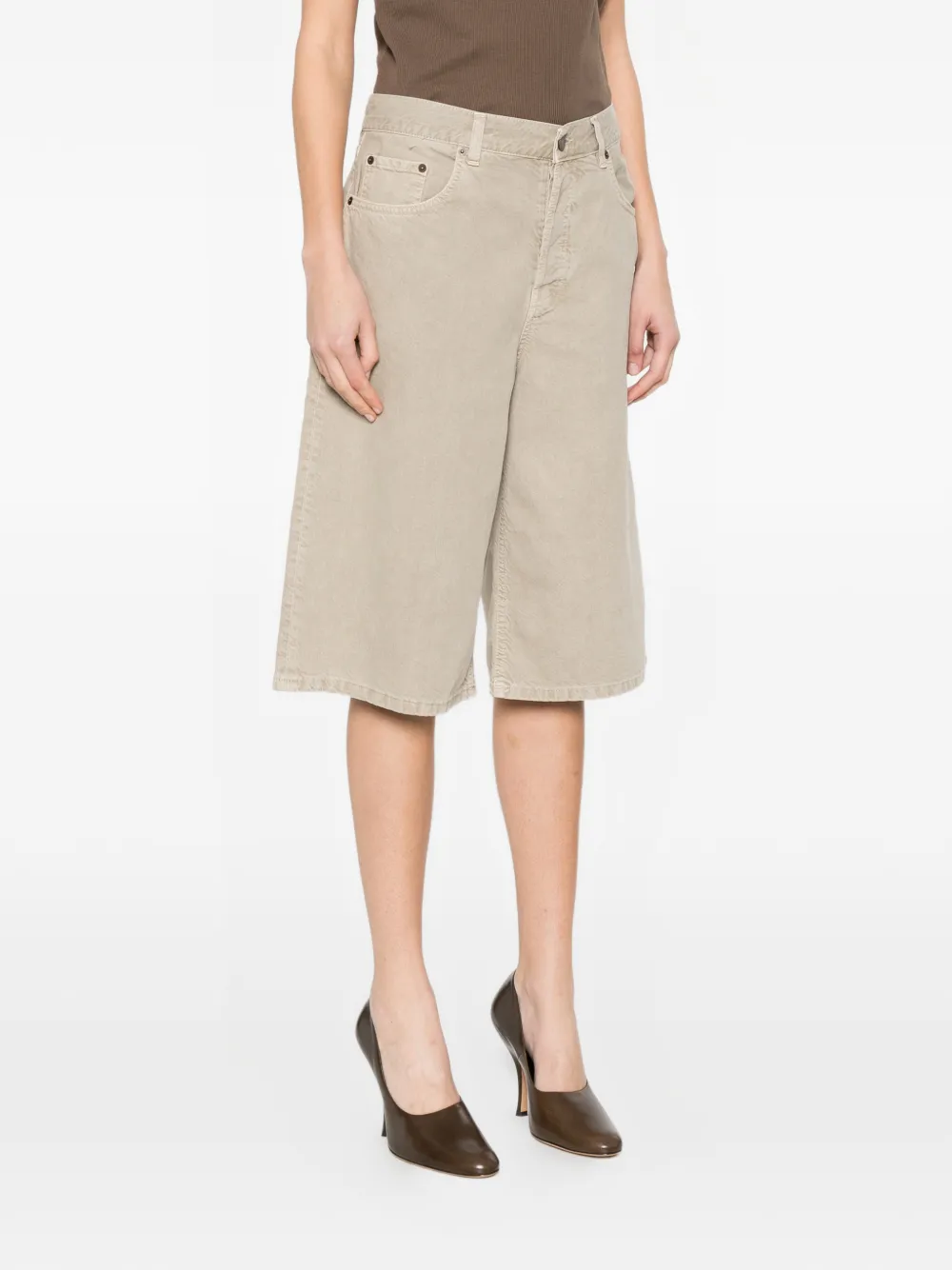  Haikure Button Bermuda Shorts - Neutrals 