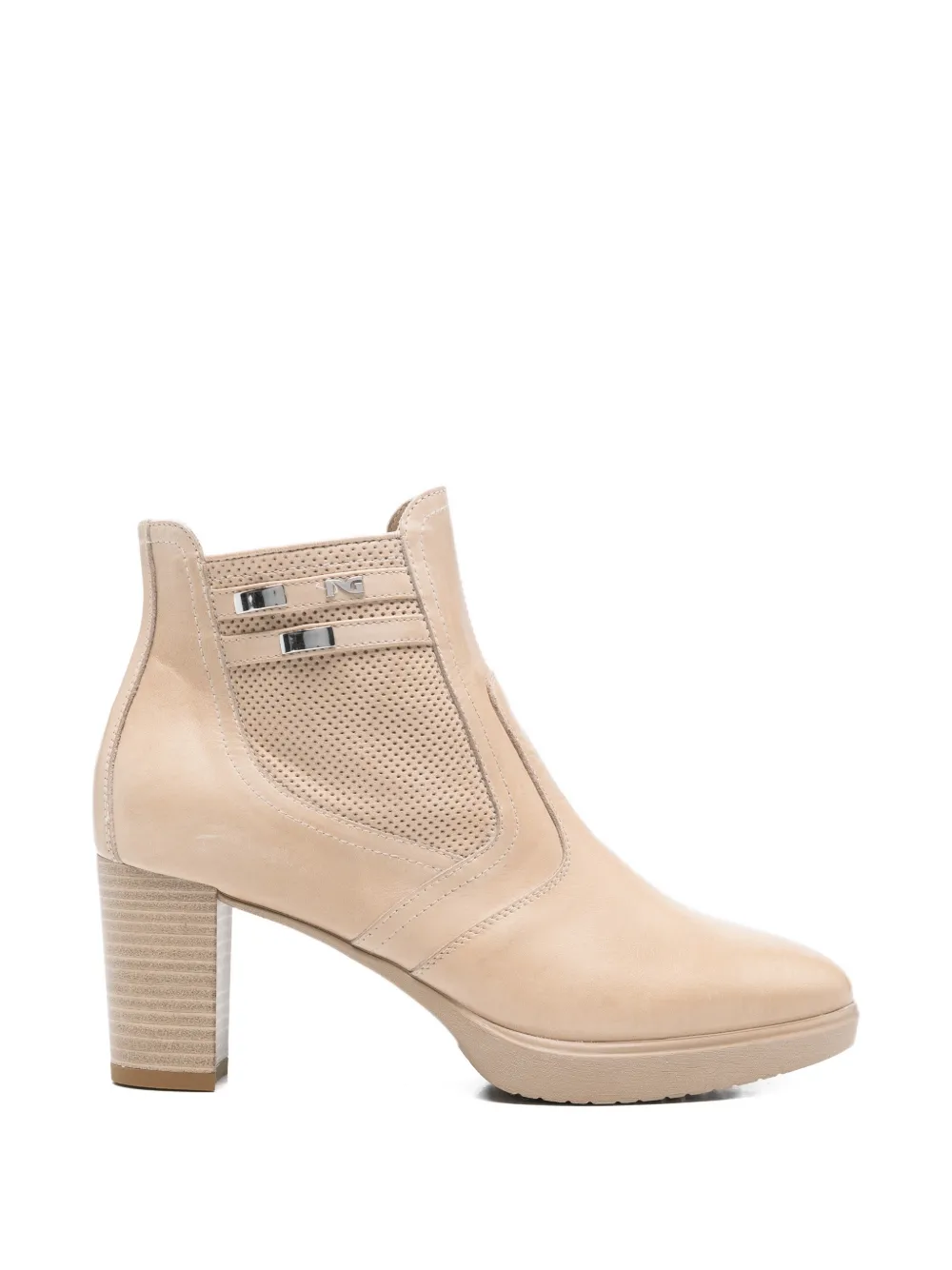 NERO GIARDINI Laarzen met geperforeerd bandje Beige