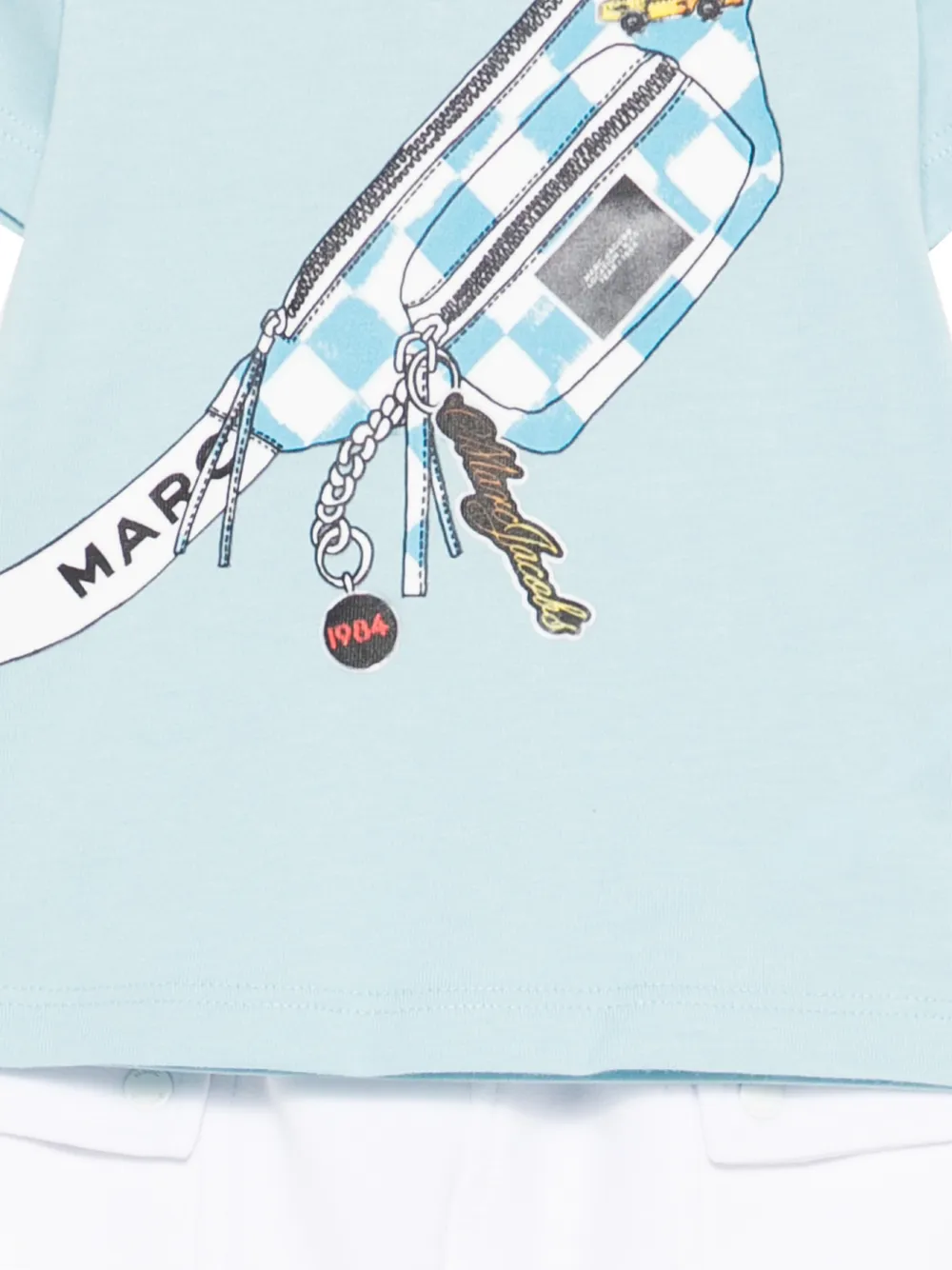  Marc Jacobs Kids White Short Set - Blue 