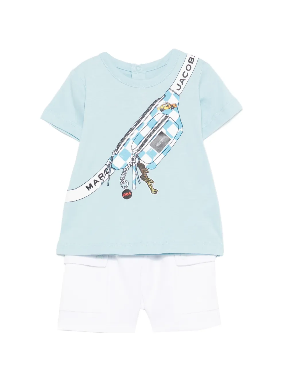 Marc Jacobs Kids white short set - Blu