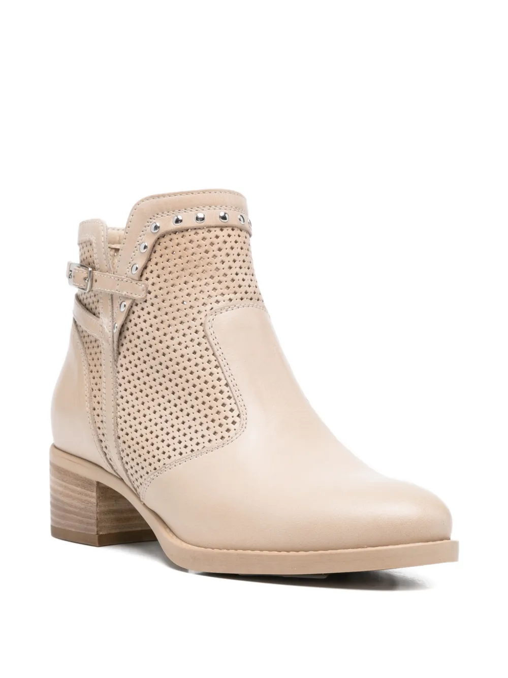 NERO GIARDINI Laarzen met gesp en studs Beige