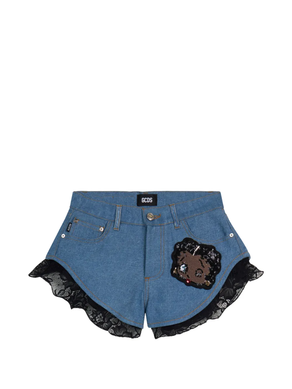 GCDS Betty Boop Shorts aus Denim - Blau