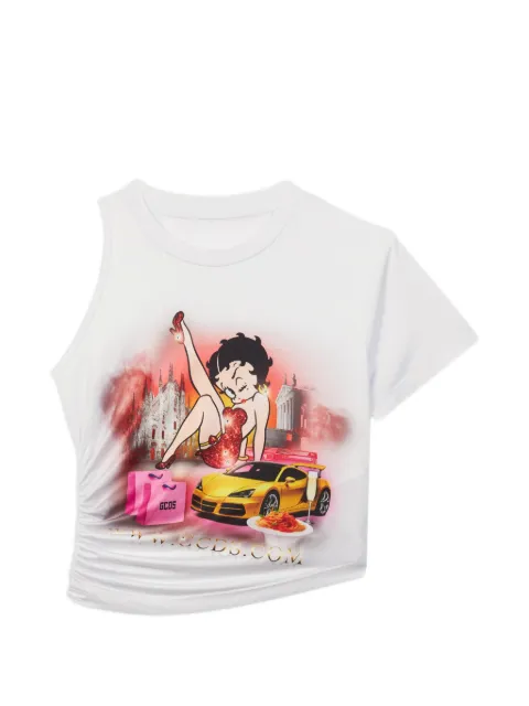 GCDS Betty Boop asymmetrical T-shirt