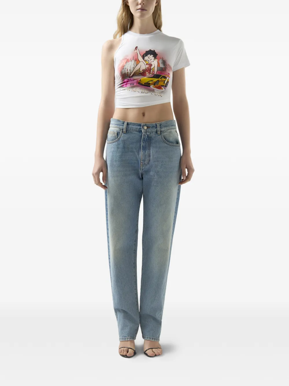  Gcds Betty Boop Asymmetrical T-shirt - White 