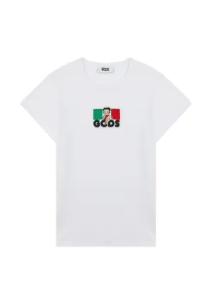 Ashley Williams Cropped slogan-print T-shirt | White | FARFETCH GE