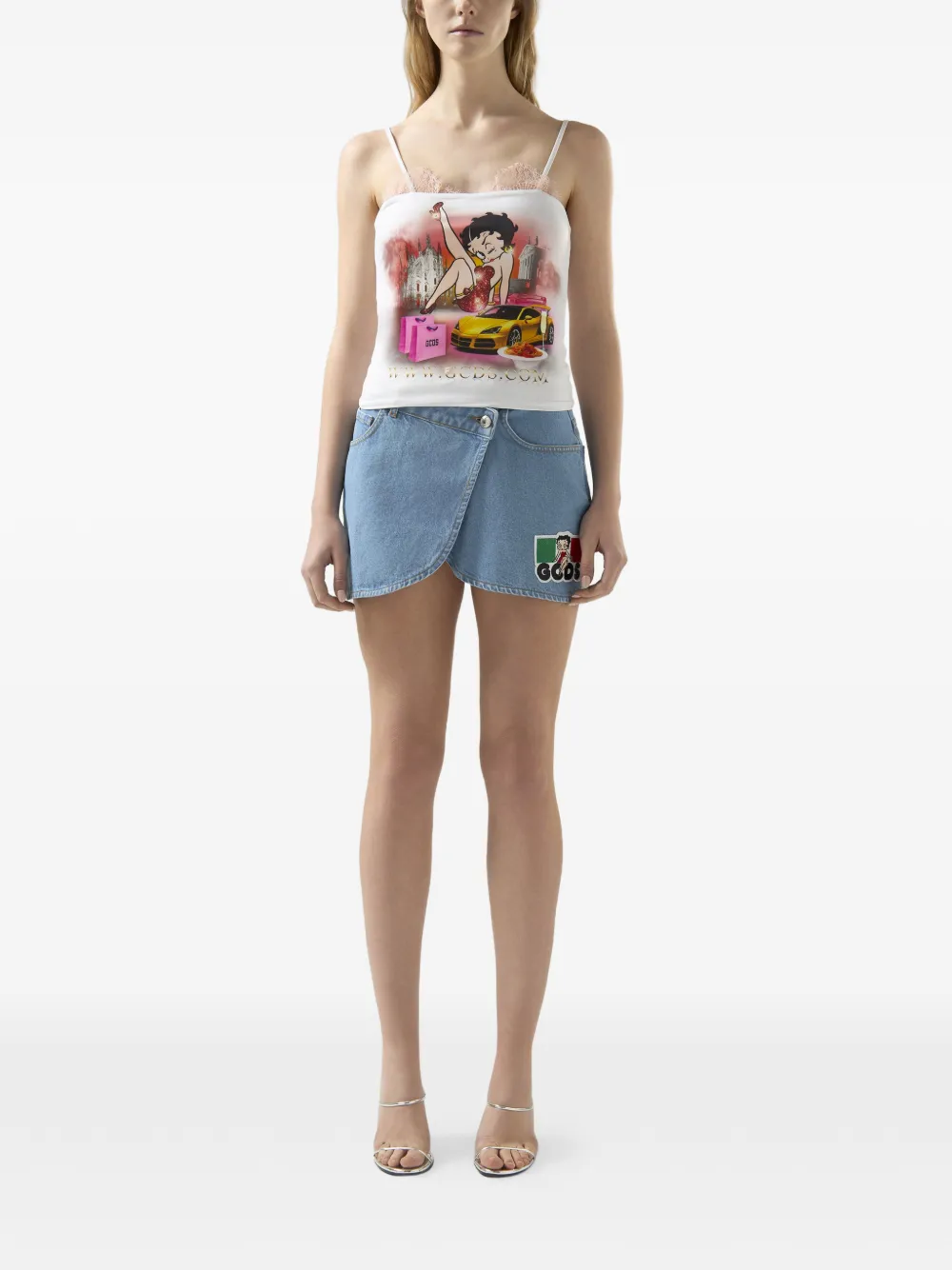 GCDS Betty Boop mini-rok Blauw