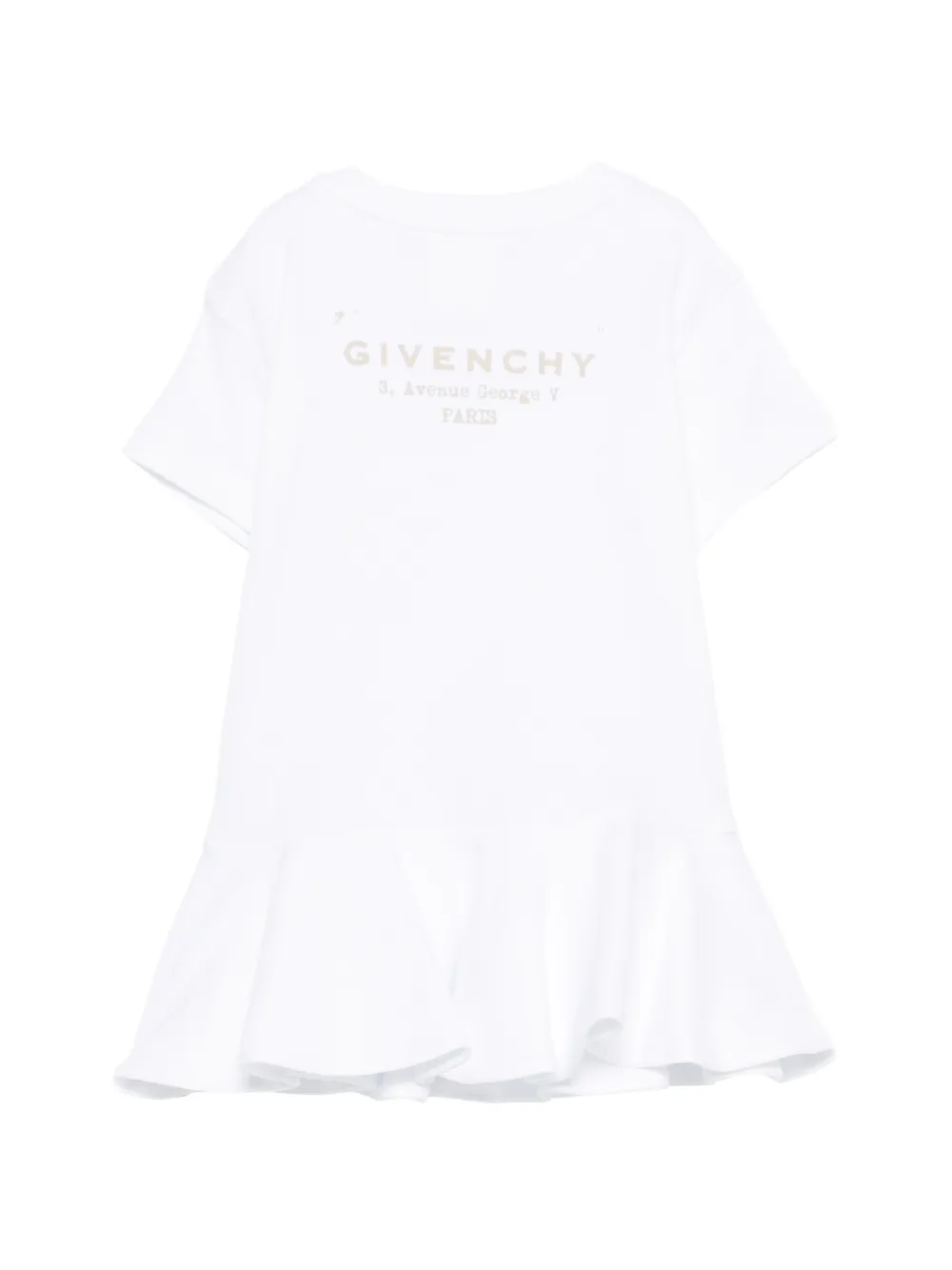 Givenchy Kids Jurk met ruches en logodetail Wit