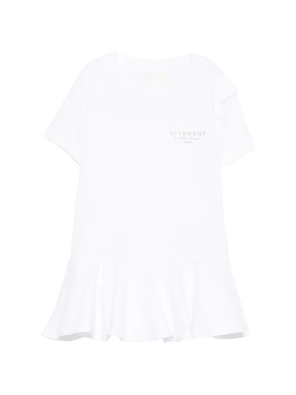 Givenchy Kids logo-detail ruffled dress - Bianco