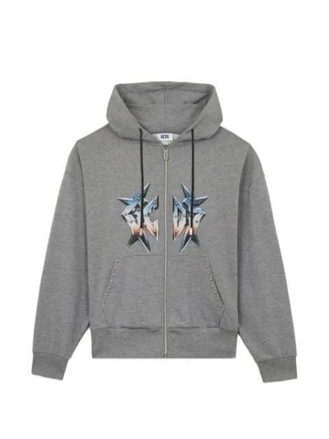 GCDS studded zip-up hoodie
