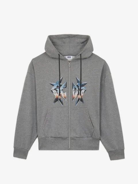 GCDS hoodie zippé à détails de clous