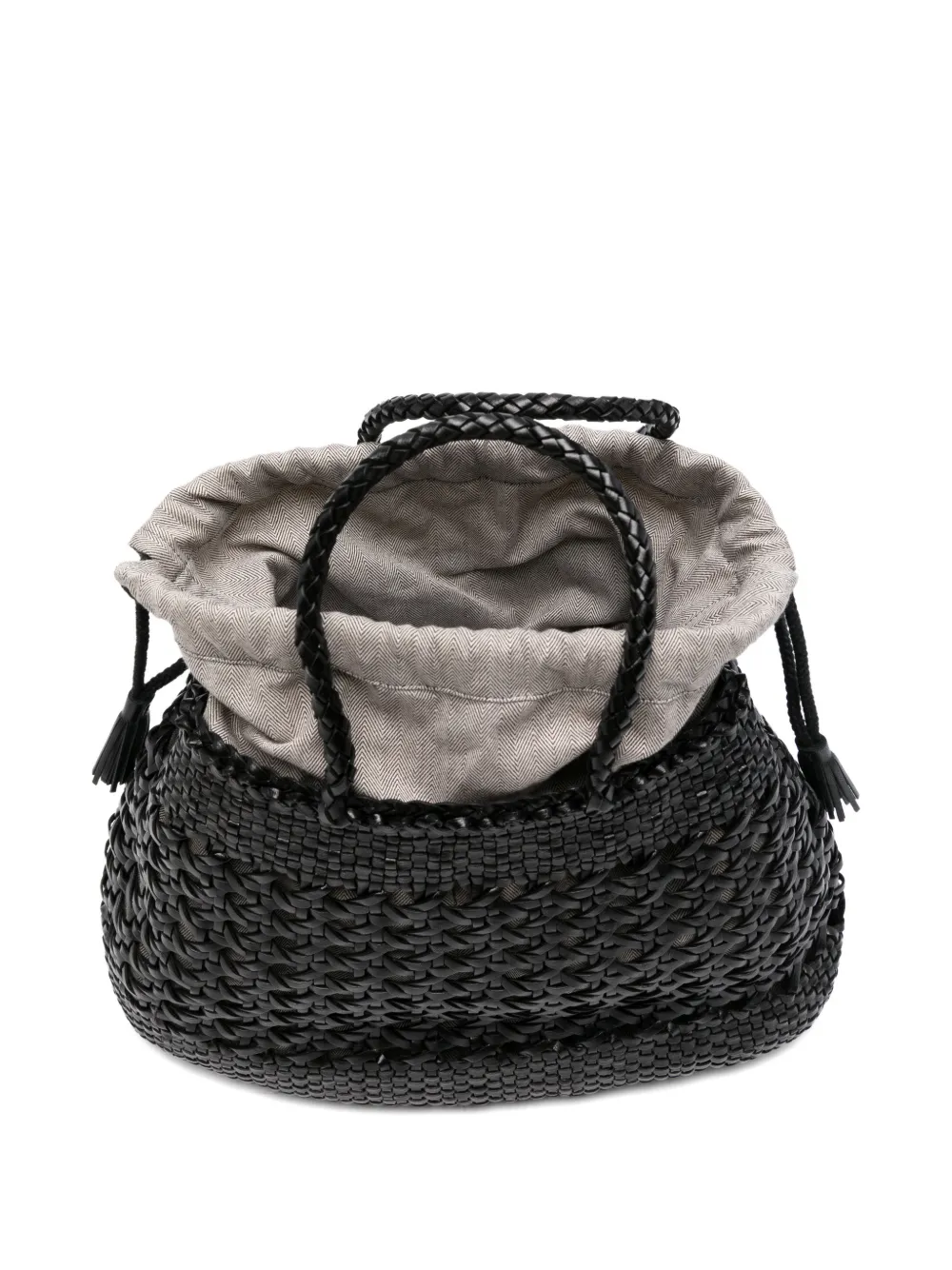 DRAGON DIFFUSION Santa Cano geweven gevlochten shopper Zwart