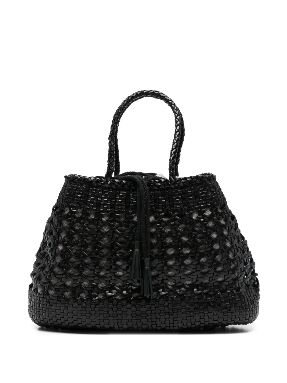 DRAGON DIFFUSION Santa Cano woven braided tote bag - Nero