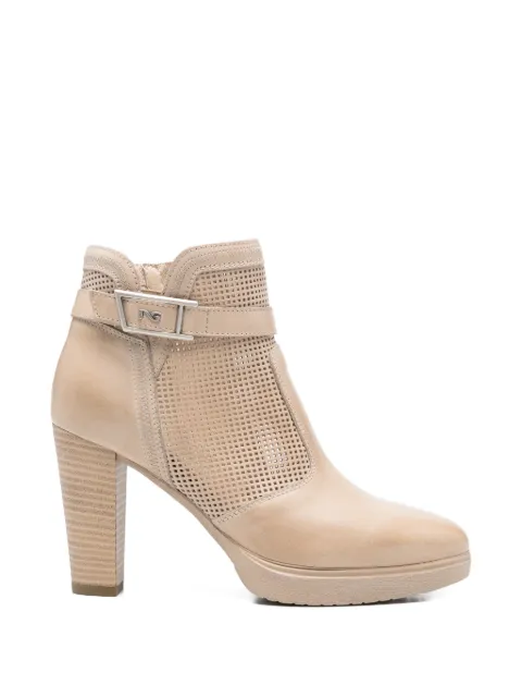 NERO GIARDINI perforated buckled leather boots