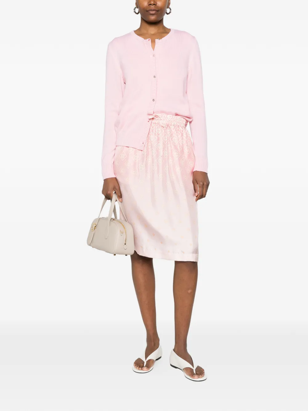  Casablanca Drawstring-fastening Midi Skirt - Pink 