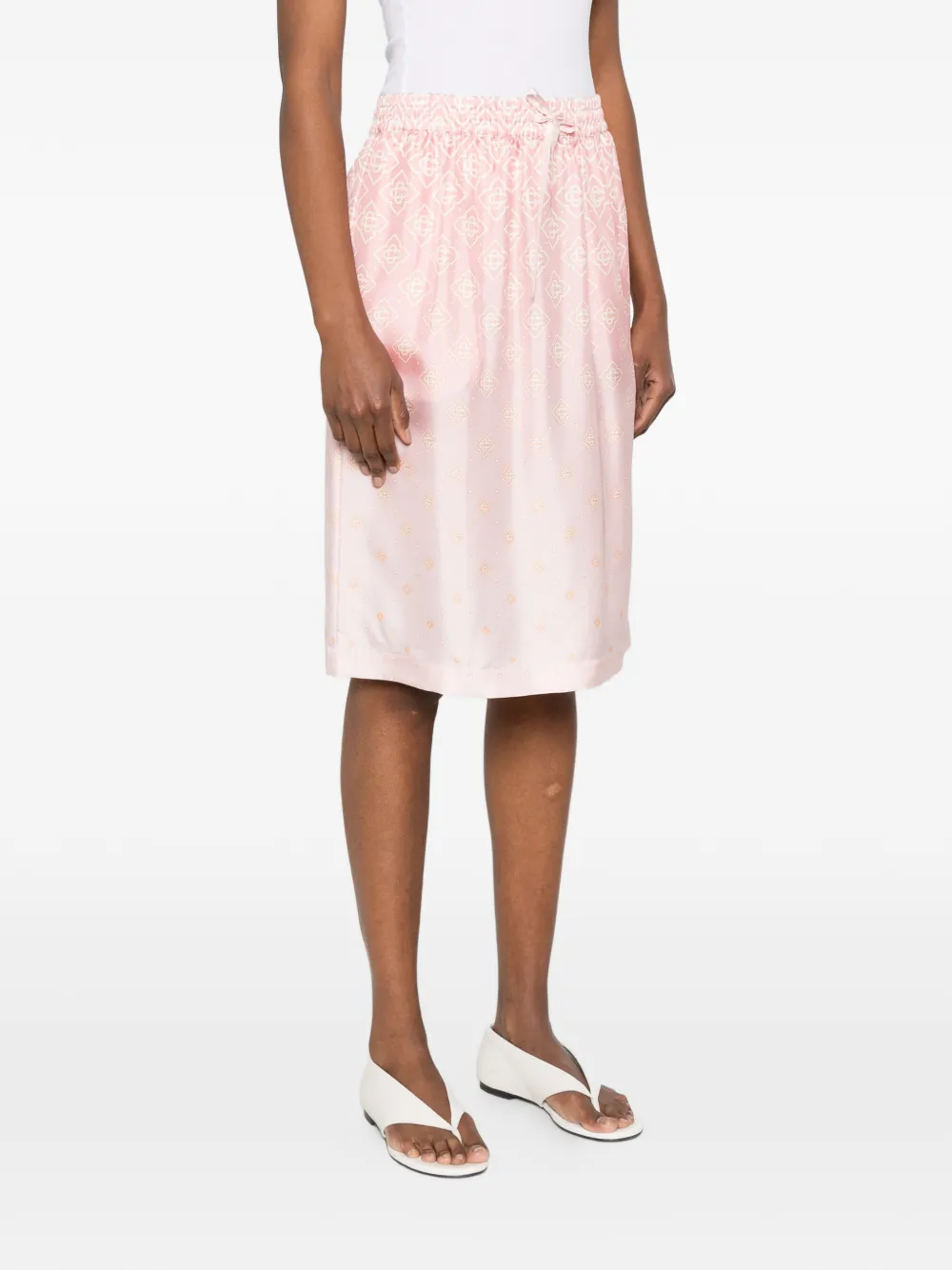  Casablanca Drawstring-fastening Midi Skirt - Pink 