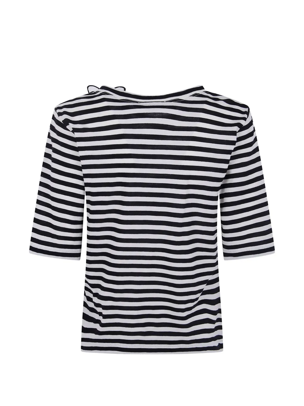 Seventy Gestreept T-shirt met bloemendetail Zwart
