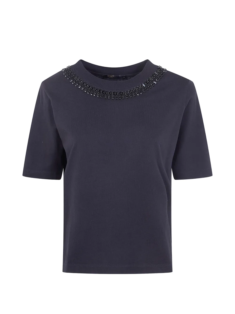 Seventy Embellished Neck T-shirt In Blue