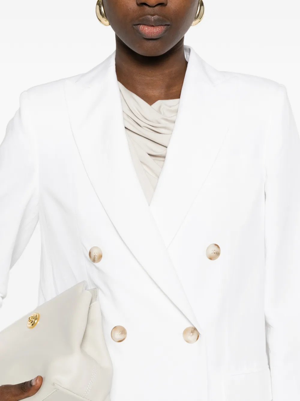 DRHOPE Blazer met dubbele rij knopen Wit