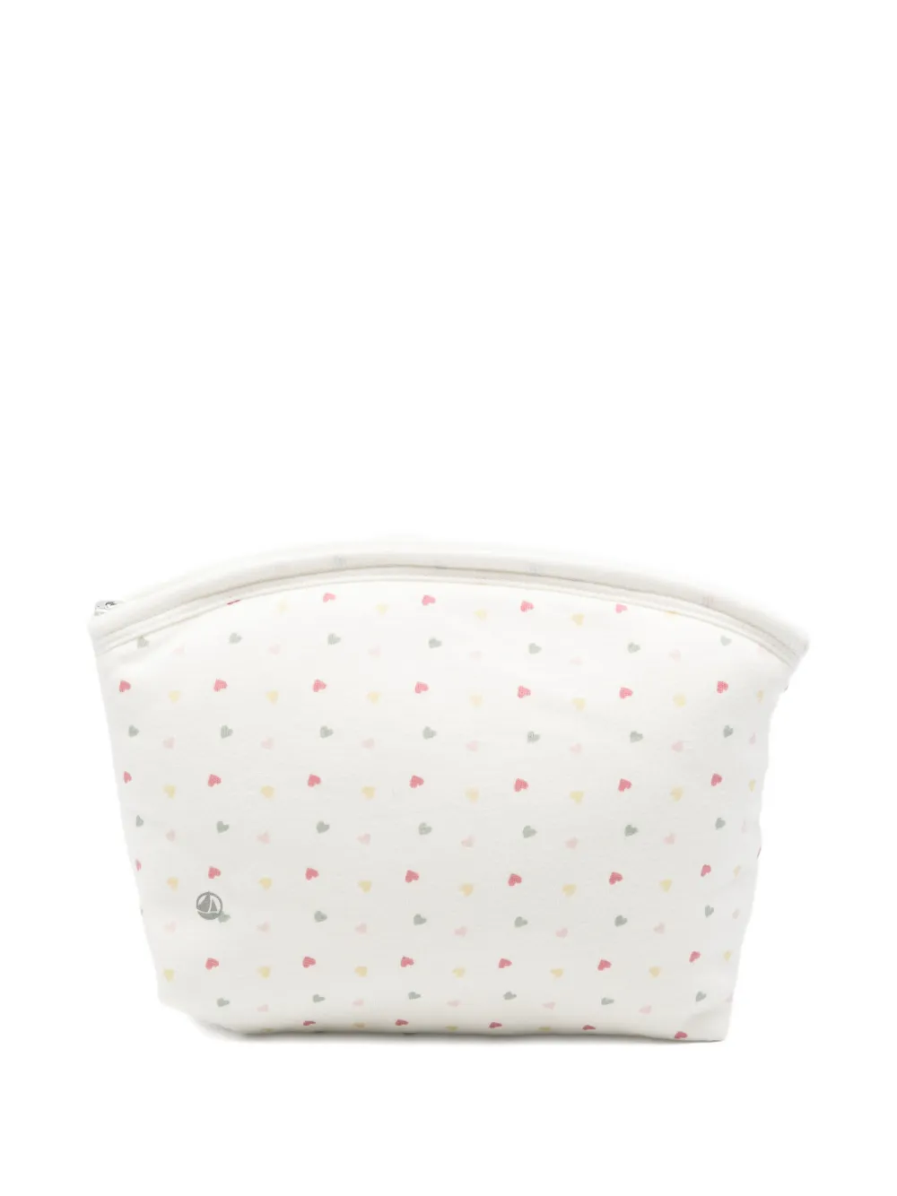 Petit Bateau Heart-print Makeup Bag In White