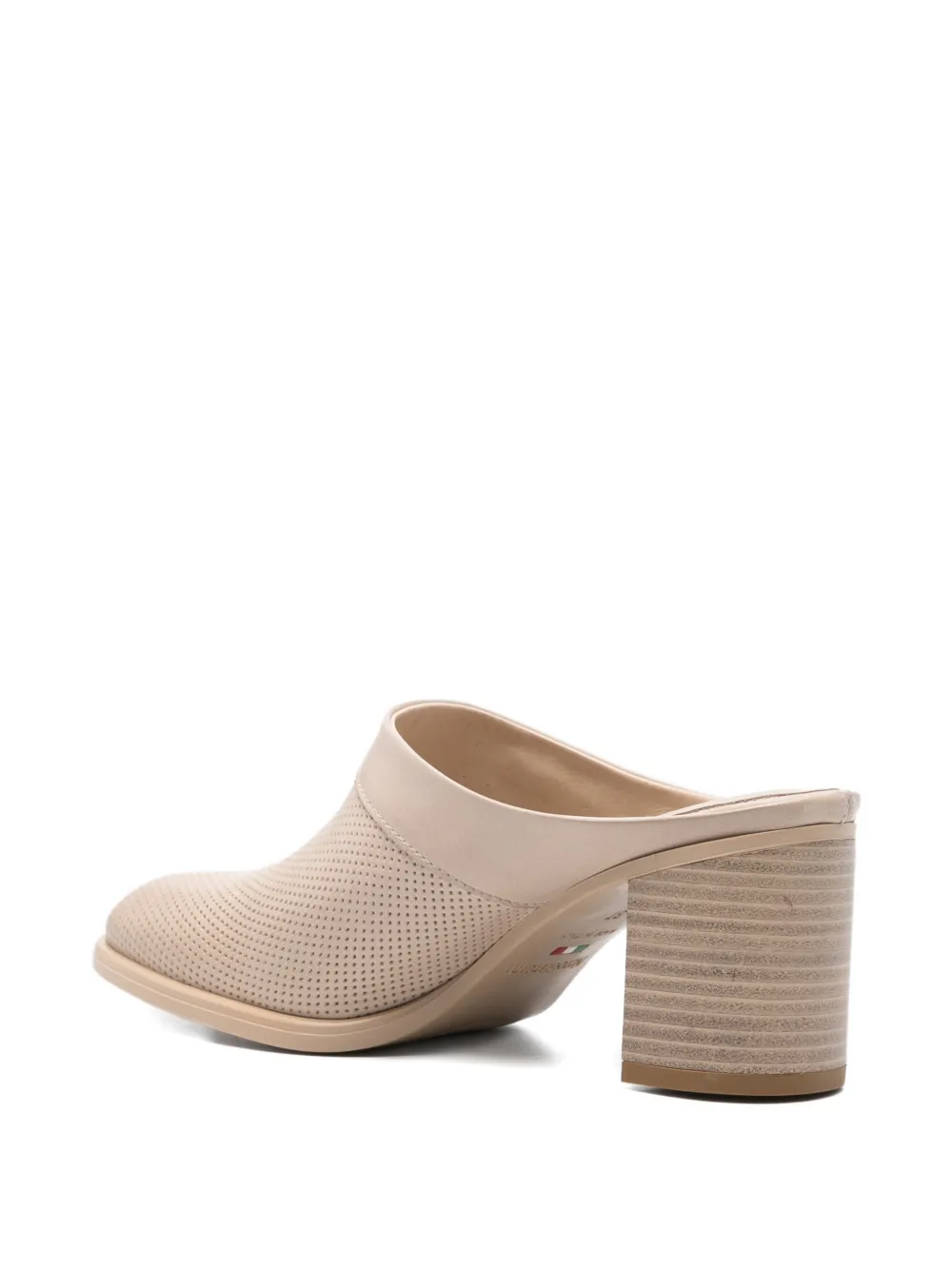 NERO GIARDINI Leren muiltjes met logodetail Beige